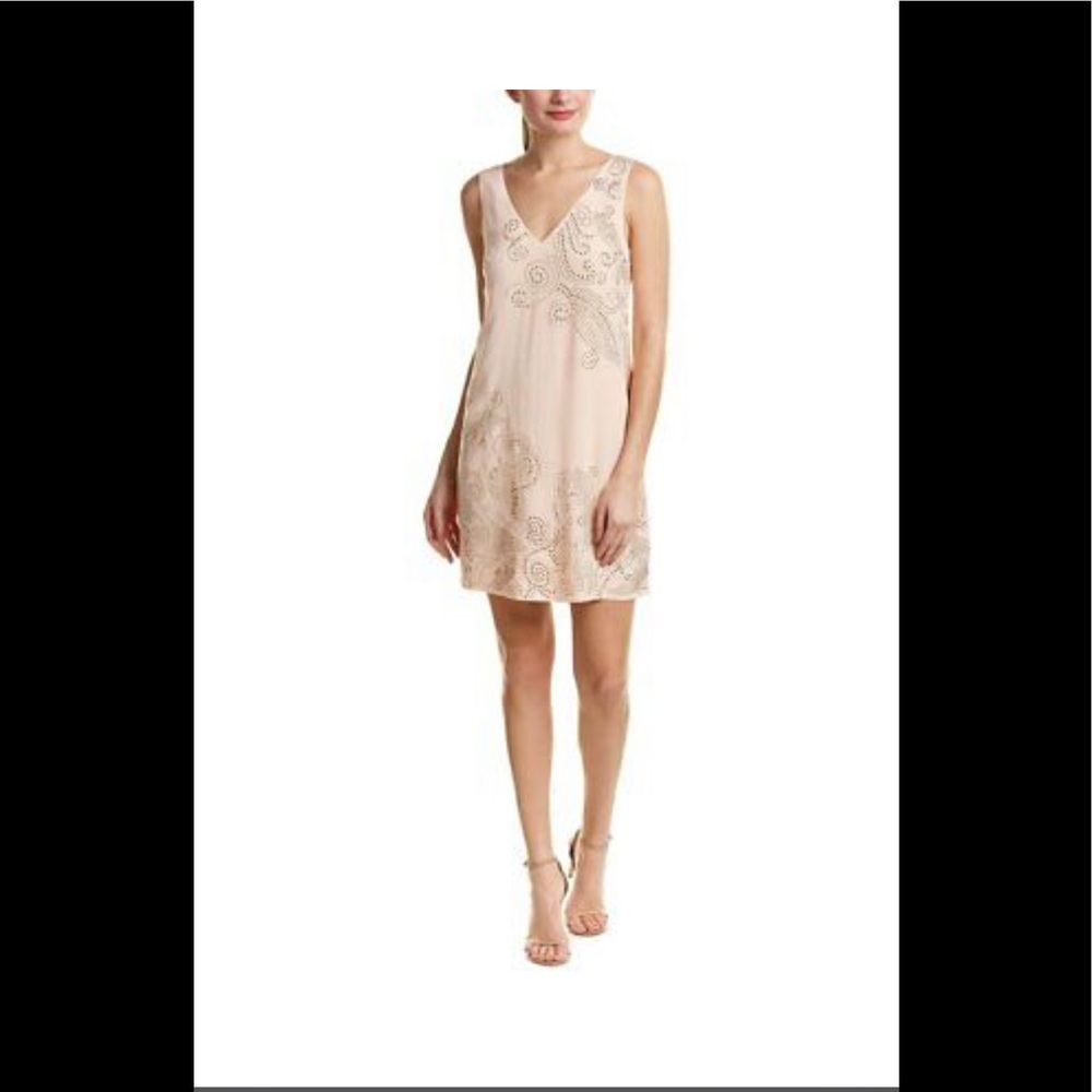 Trina Turk peach glitterati silk dress